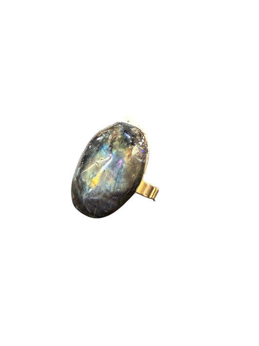 Chunky Gold Labradorite Ring