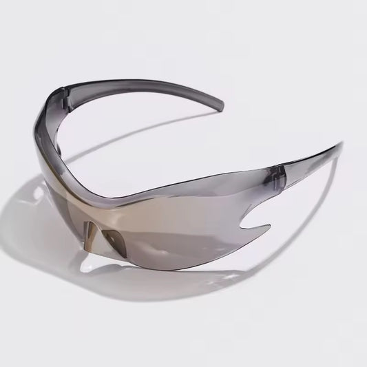Flame Visor Sunglasses Silver Fade