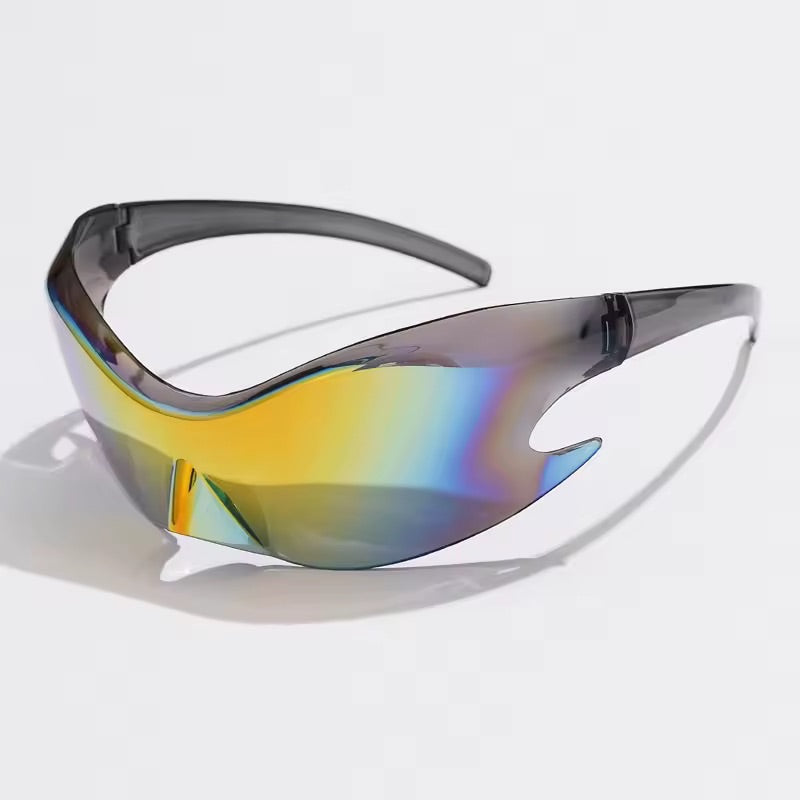 Flame Visor Sunglasses Holographic 