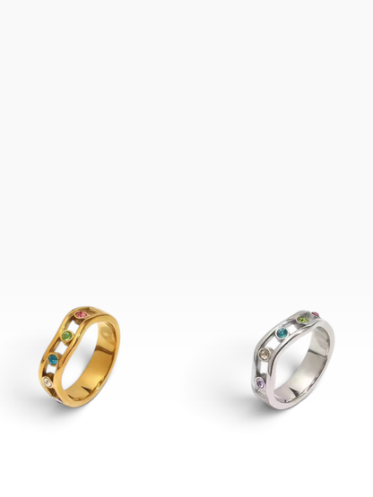 Prism Halo Ring Silver CZ Crystal S7
