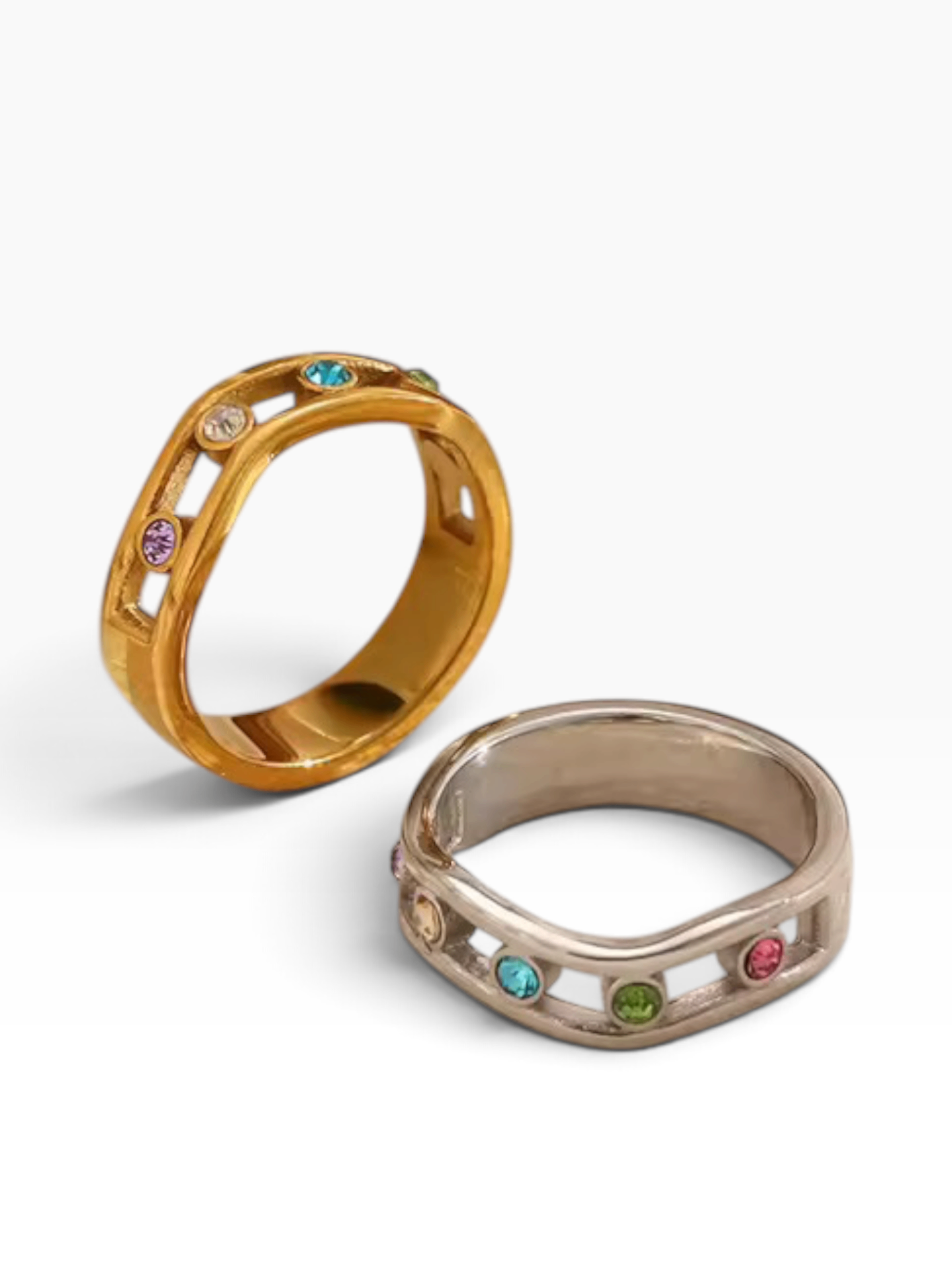 Prism Halo Ring Silver CZ Crystal S6