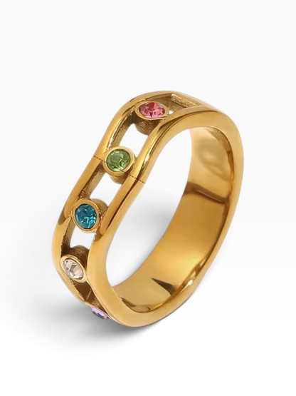 Prism Halo Ring Silver CZ Crystal S6
