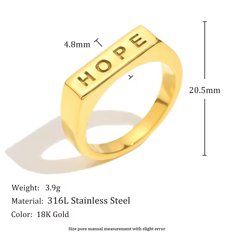 Hope Rings Silver Size 7