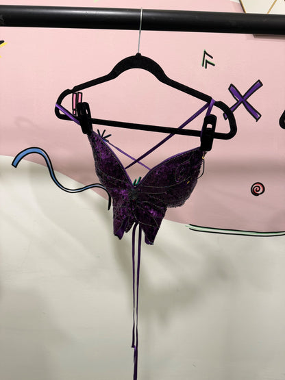 Purple Butterfly Sequin Top