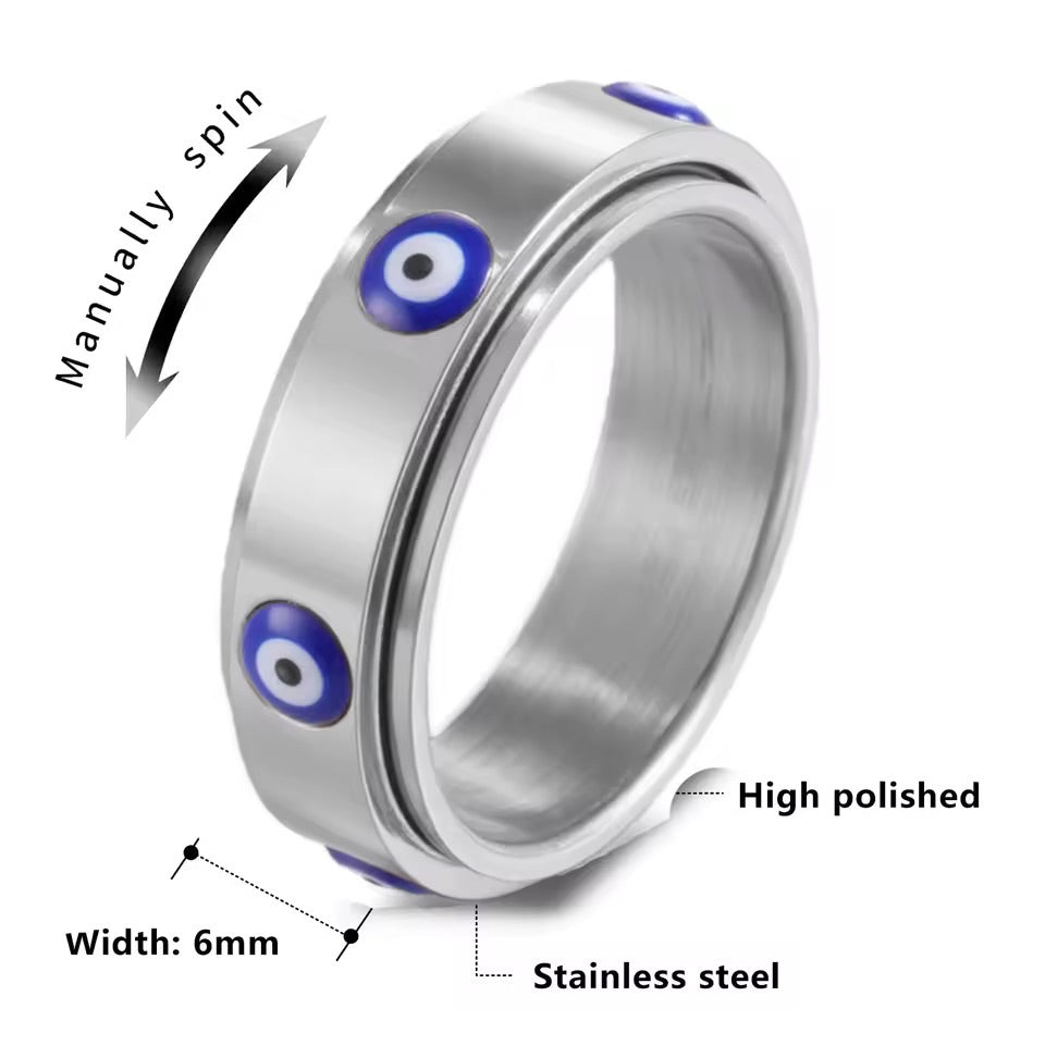 Guardian Eye Spinner Ring Gold Size 10