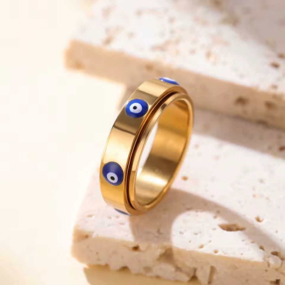 Guardian Eye Spinner Ring Gold Size 7