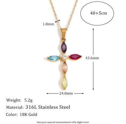 Kaleido Cross Necklace silver