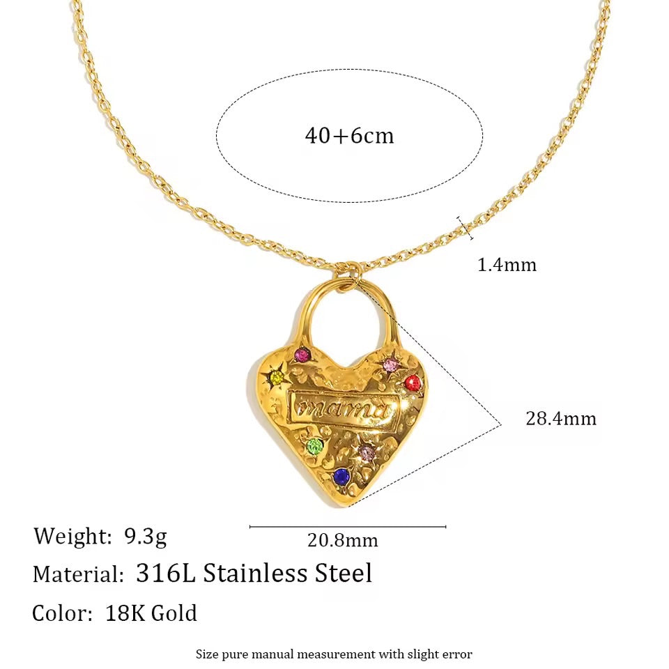 Mama’s Love Lock Silver Necklace 💘