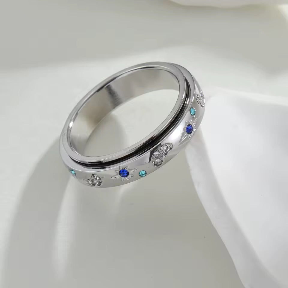 Kismet Spinner Ring Silver Size 10