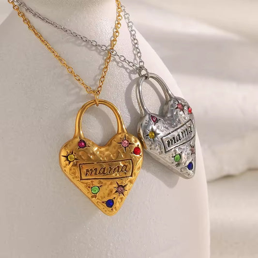 Mama’s Love Lock Silver Necklace 💘
