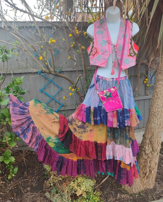 Wanderlust tiered maxi skirt / bandeau dress 