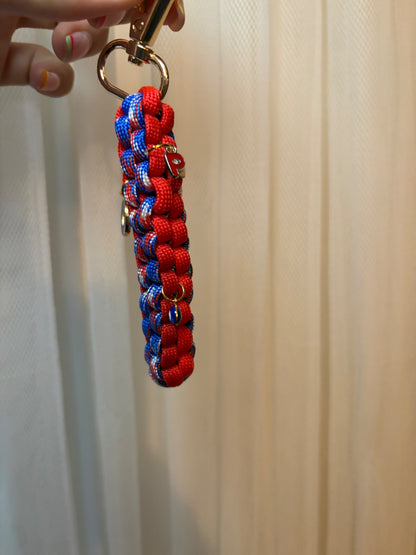 Red white and blue charm keychain 