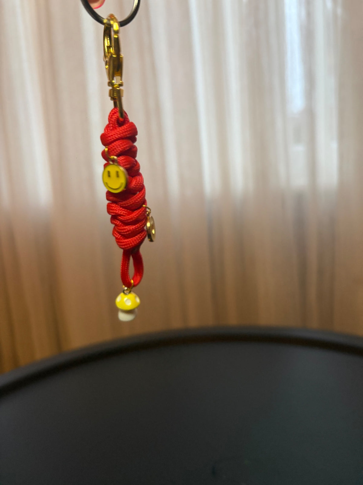 Red charm keychain