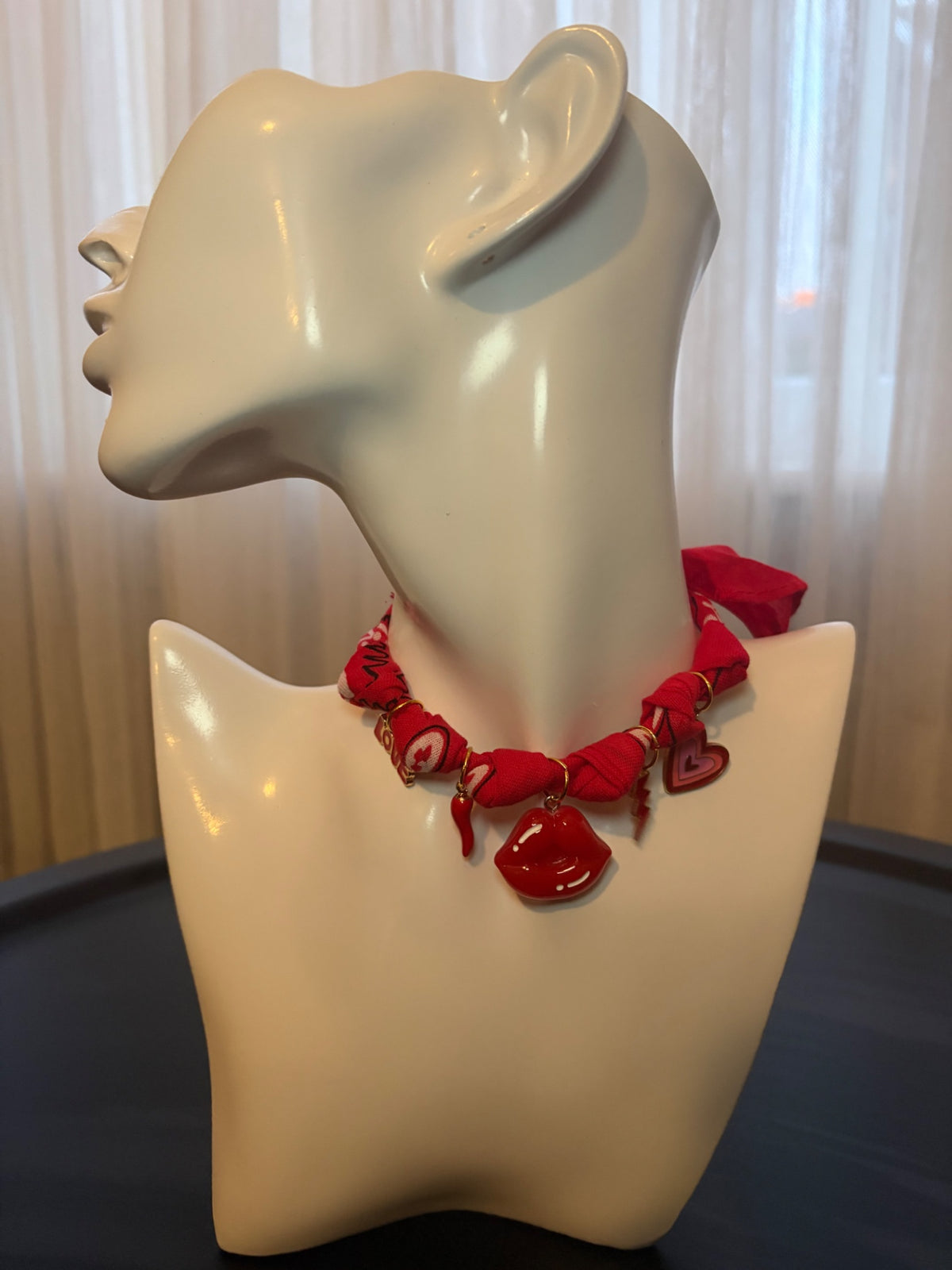Red bandana necklace 