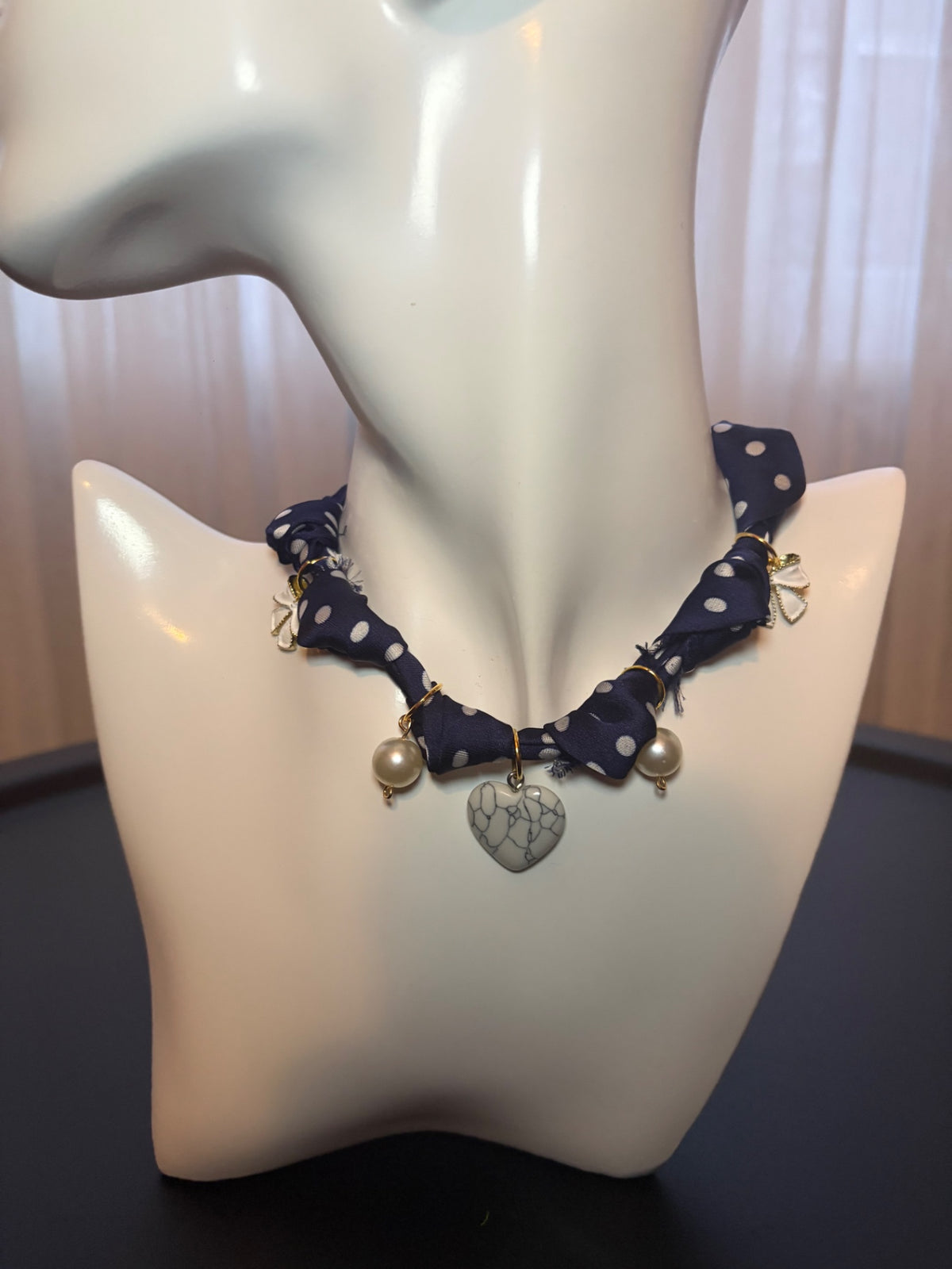 Navy bandana necklace 