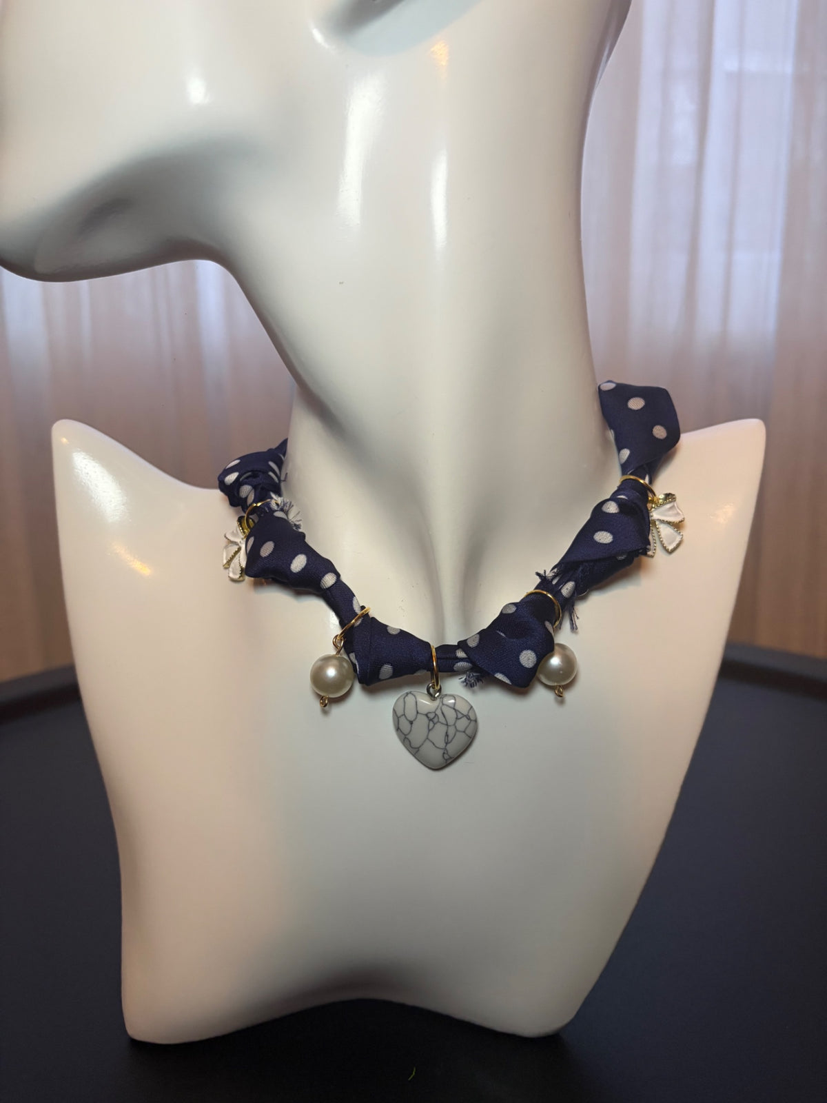 Navy bandana necklace 