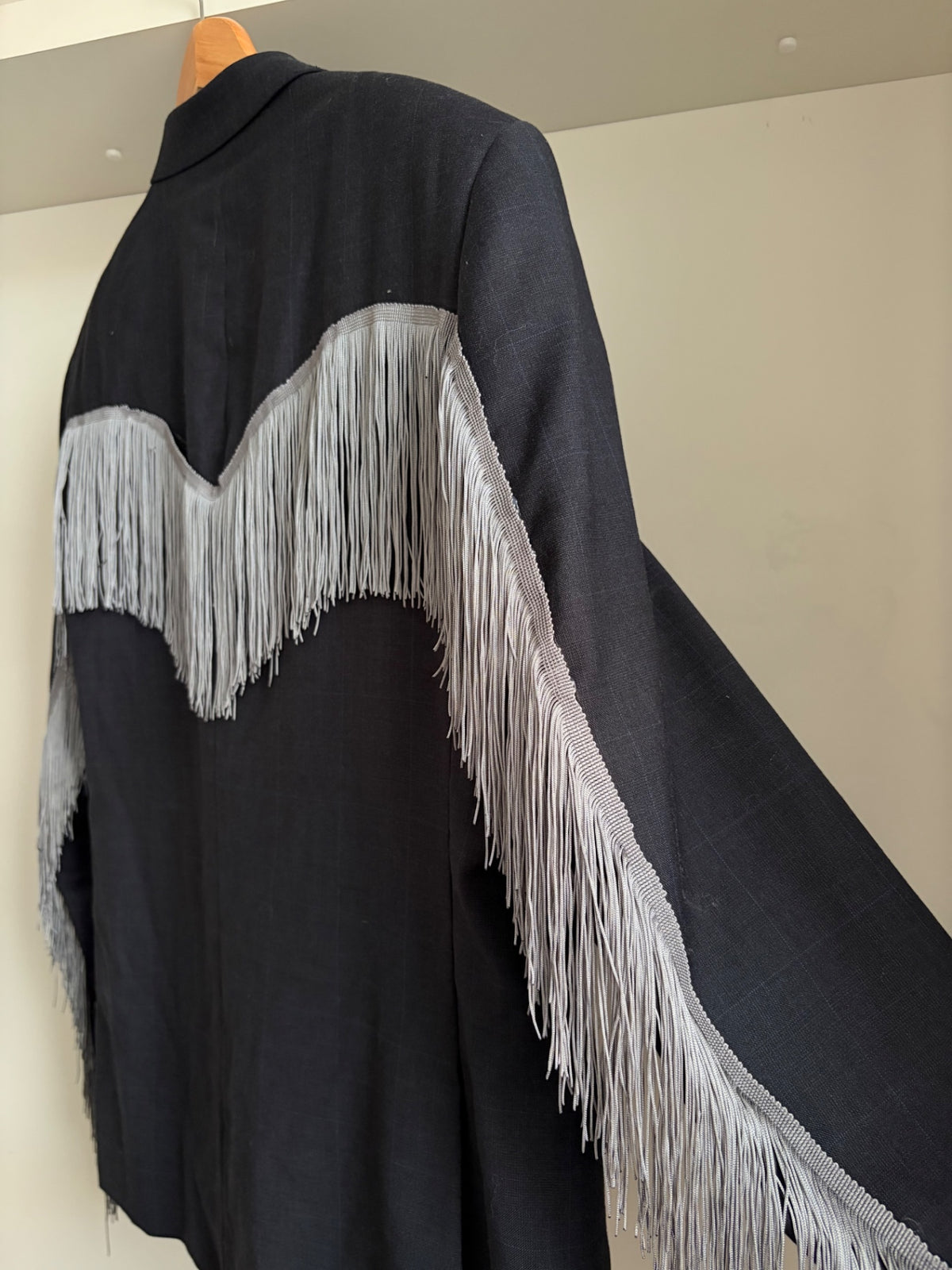 Grey fringed Blazer