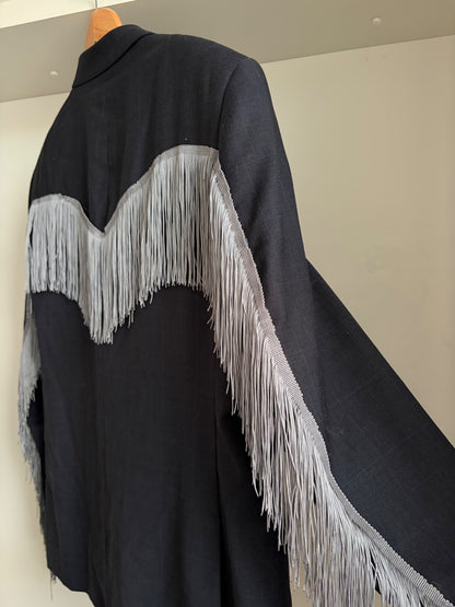Grey fringed Blazer