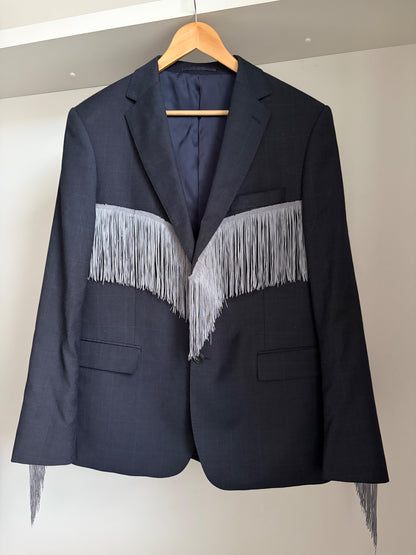 Grey fringed Blazer 