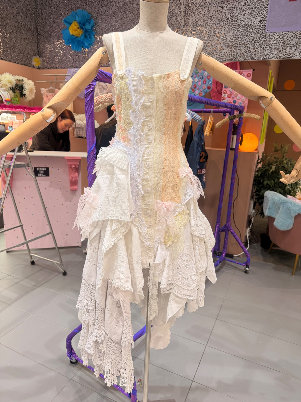 One off upcycled lacy dress
