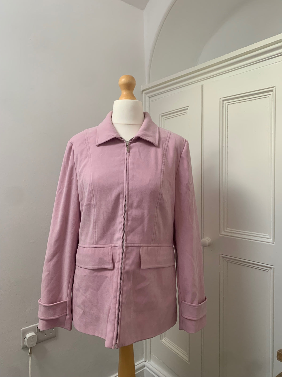 pink zip up jacket 