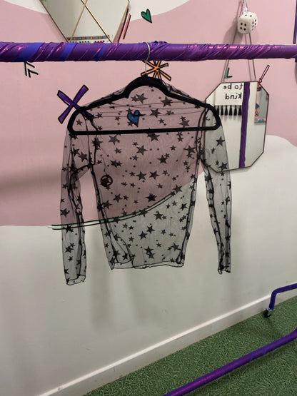 Black Star Mesh Top