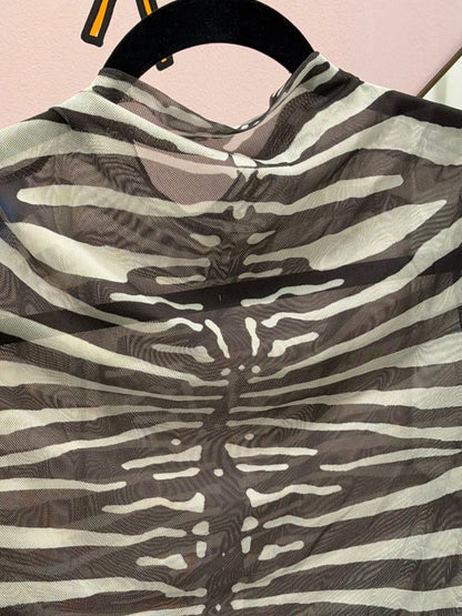 Zebra Print Mesh Top