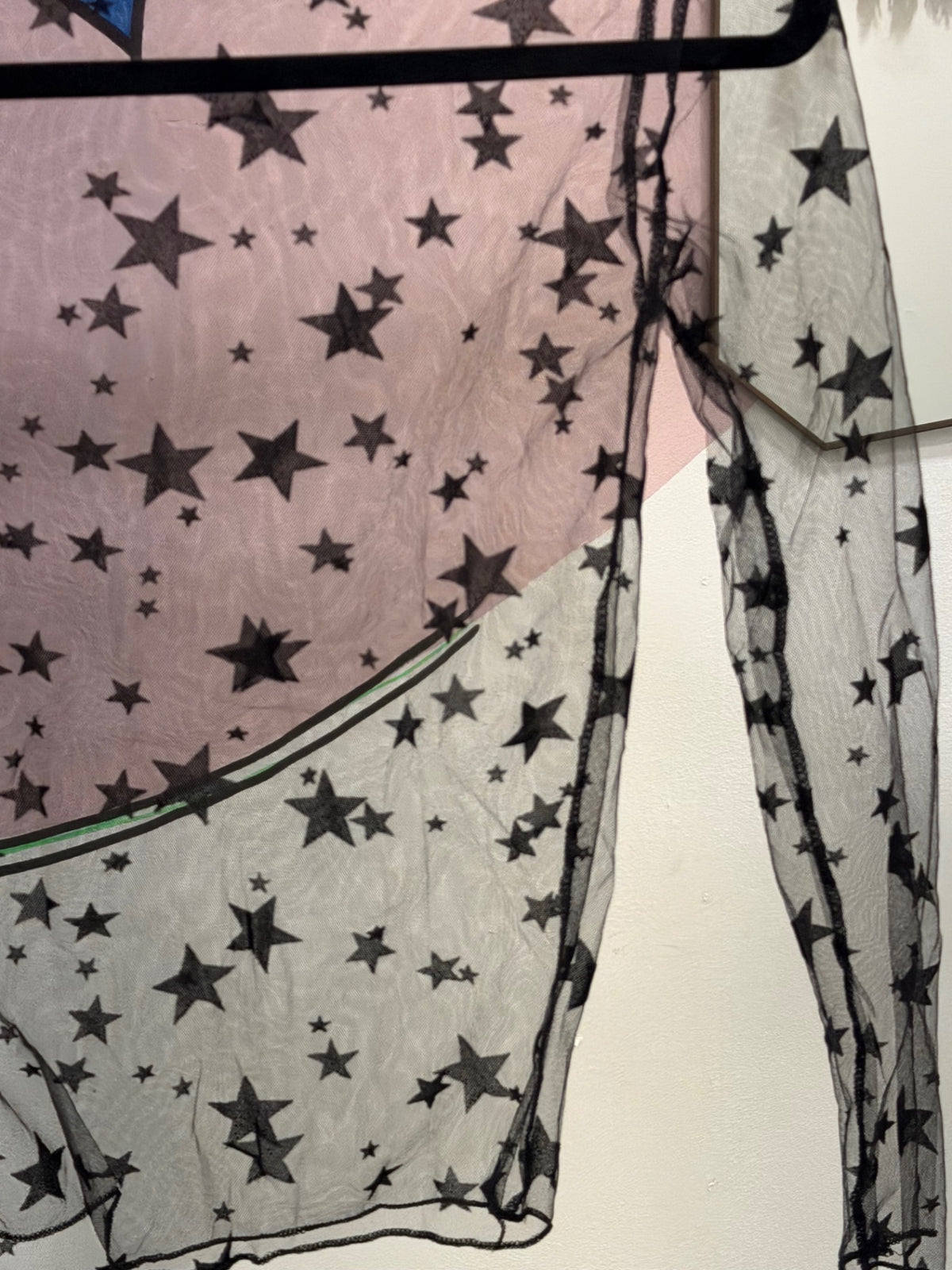 Black Star Mesh Top