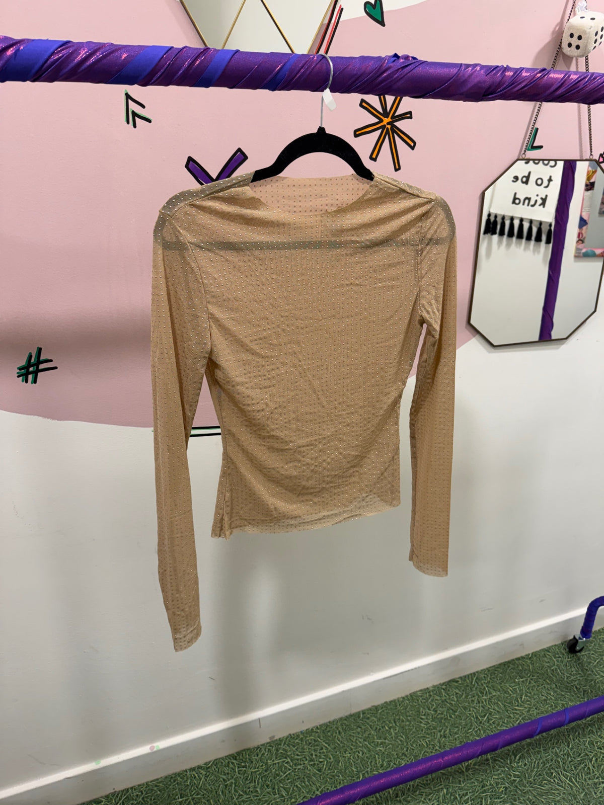 Gold stud Mesh Top