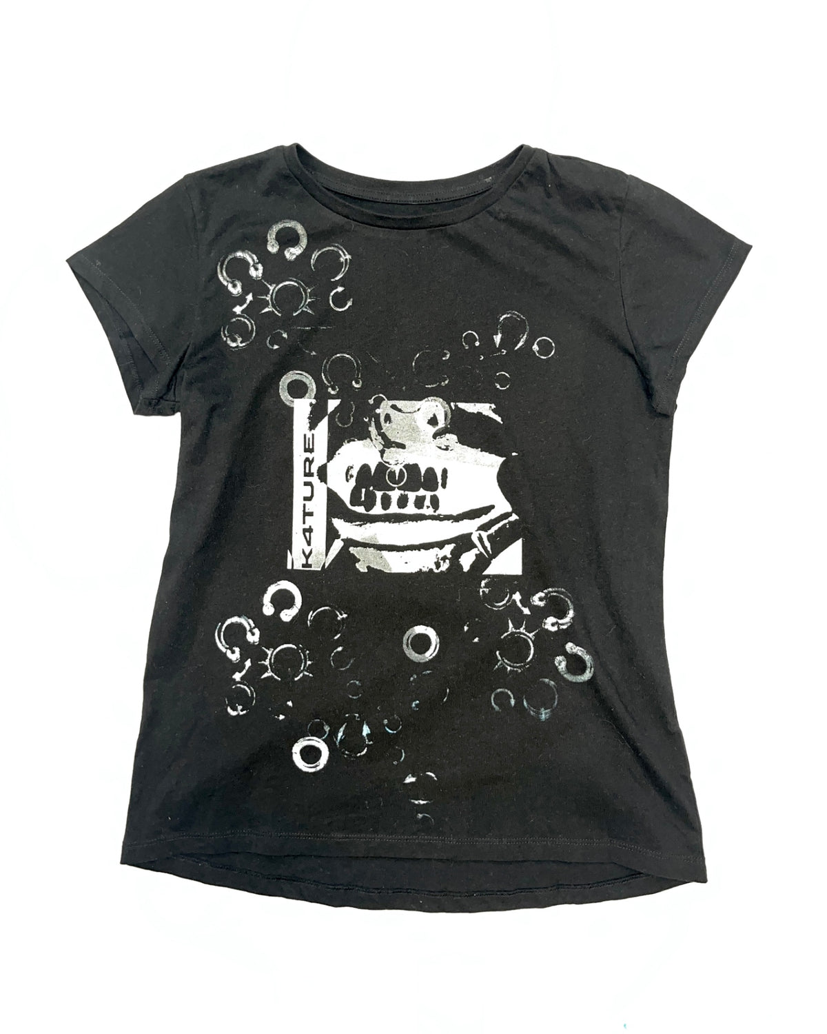 K4TURE black & silver piercing top