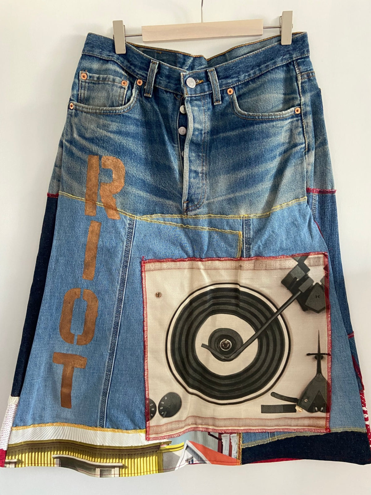Patchwork Denim Skirt