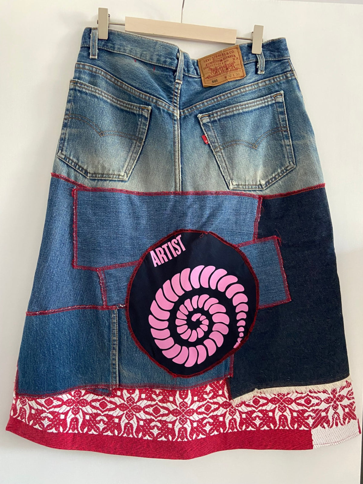 Patchwork Denim Skirt
