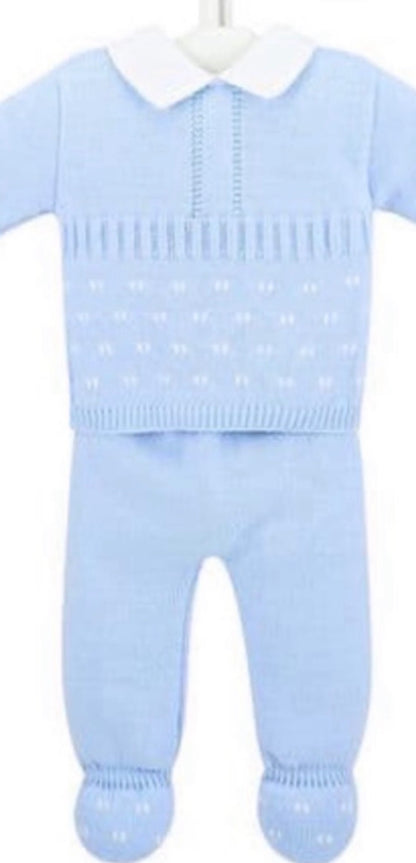 0-3m Two Piece Blue Boys Set