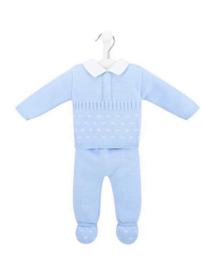 0-3m Two Piece Blue Boys Set