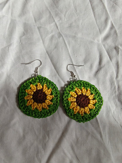 Boho sunflower earrings