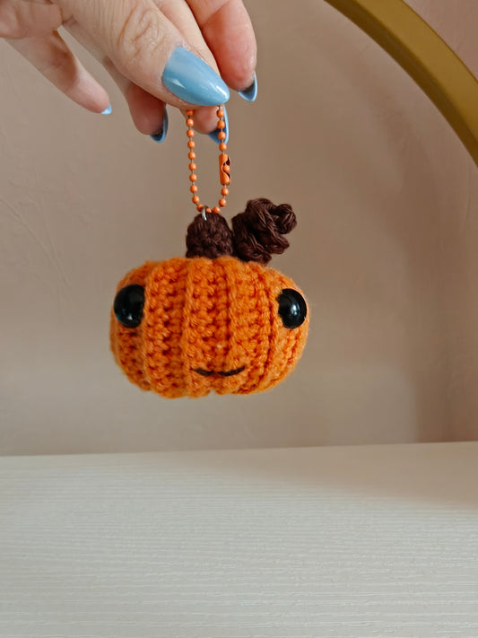 Pumpkin crochet keychain