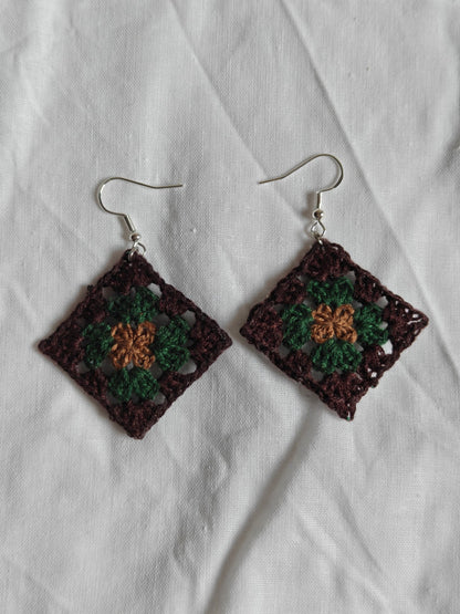Cute granny square boho earrings 