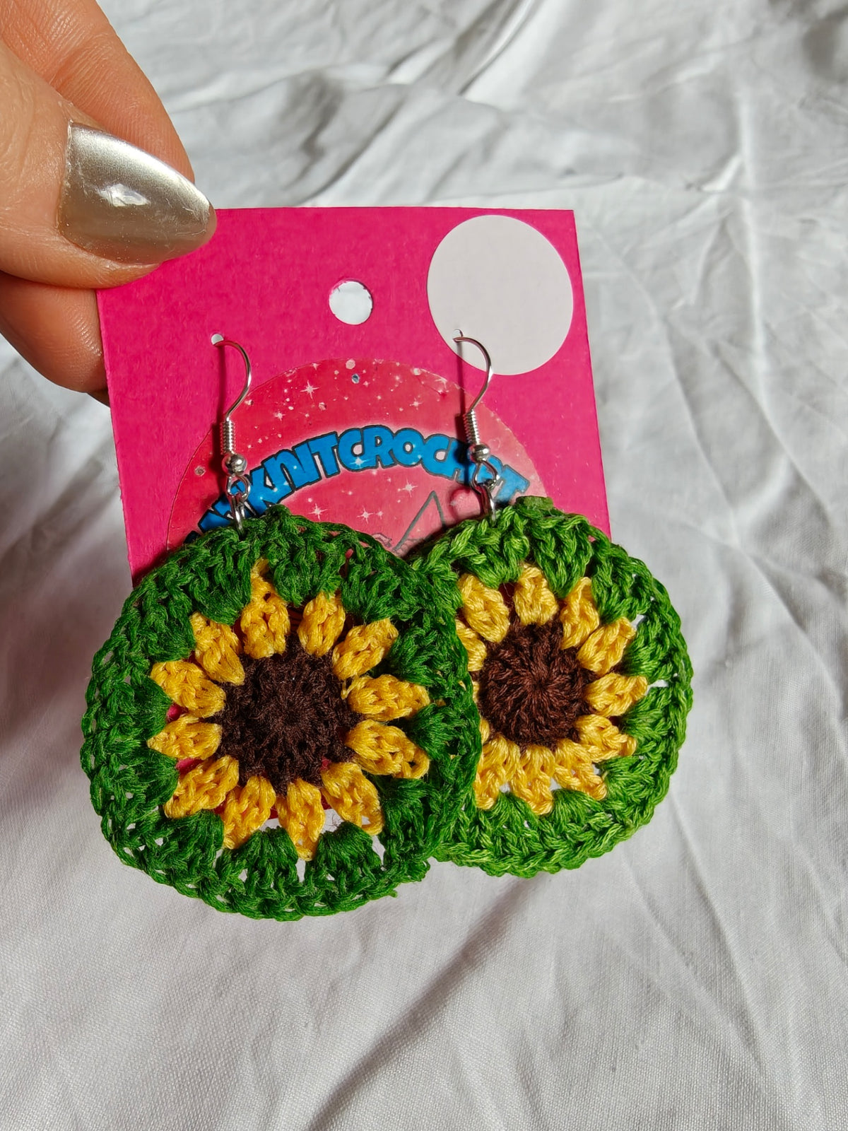 Boho sunflower earrings