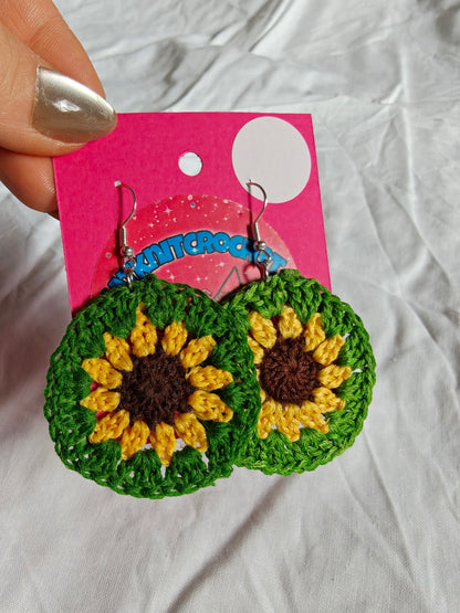 Boho sunflower earrings