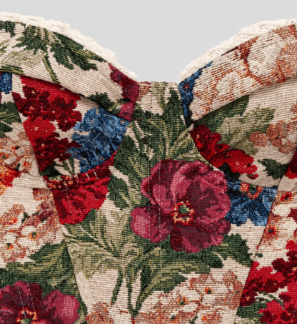Romantic Tapestry Red Mix Floral Corset Med