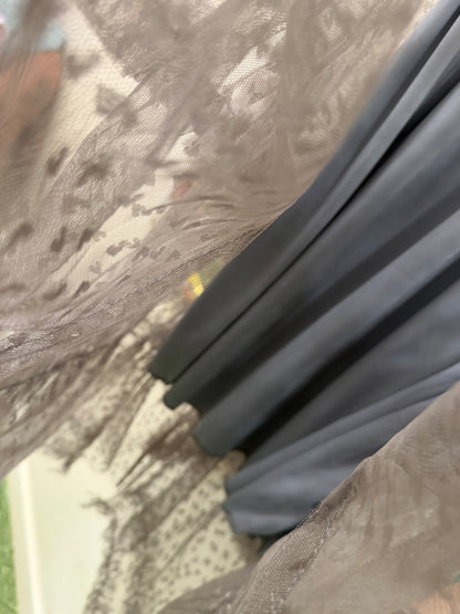 Grey Love Heart Western Maxi Skirt