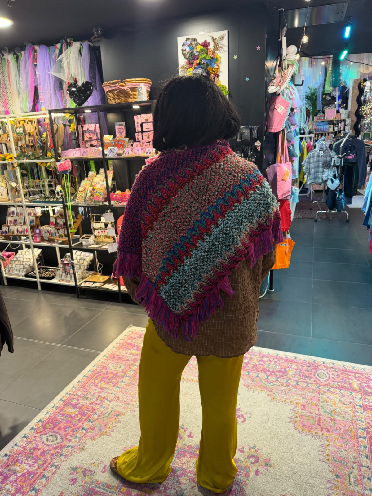 Fuchsia Pink Tassel Poncho