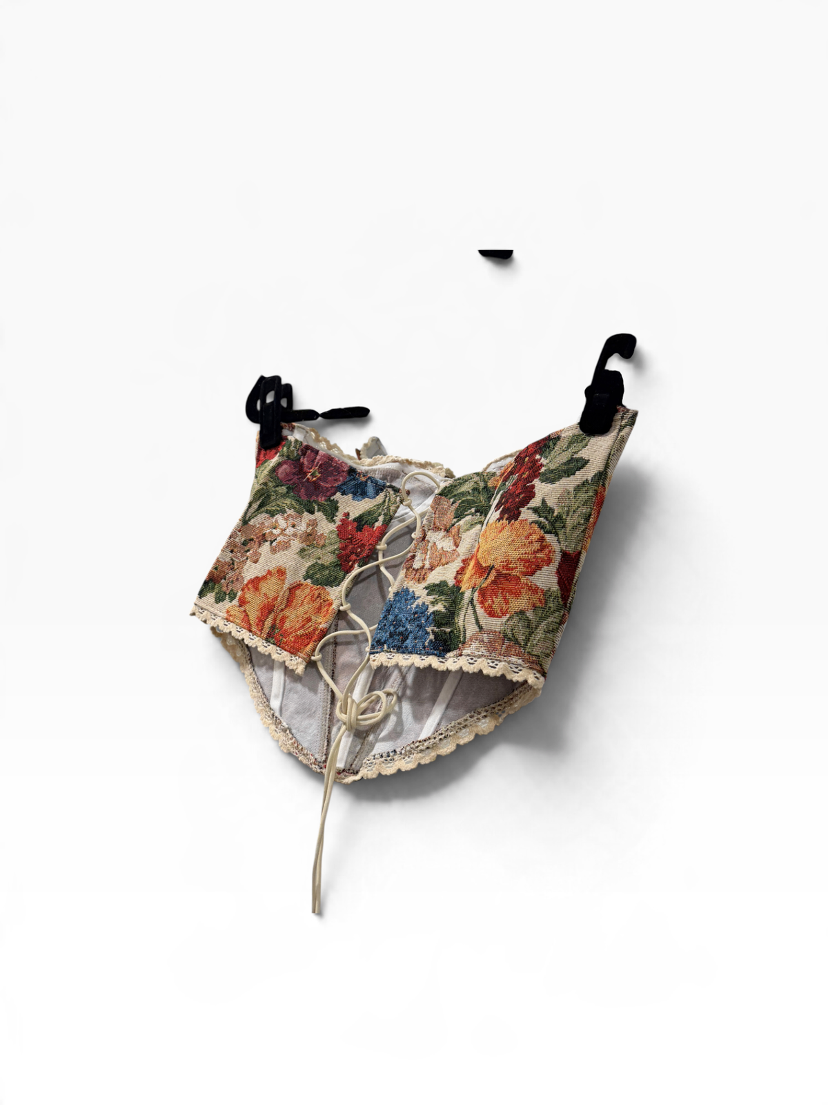 Romantic Tapestry Red Mix Floral Corset Med