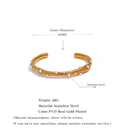 Pearl Halo — Gold Tone Cuff Bracelet