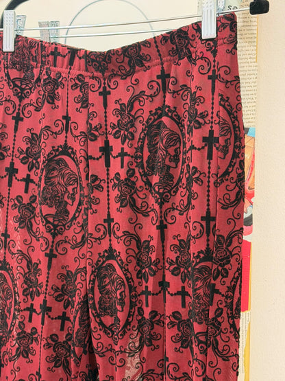 Burgandy Skull Trousers Size Medium