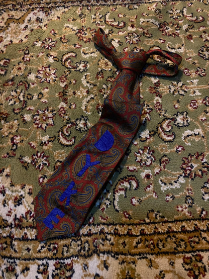 RED AND BLUE DYKE Up-cycled tie 