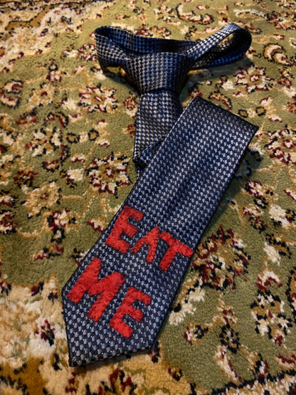 RED EAT ME Up-cycled tie