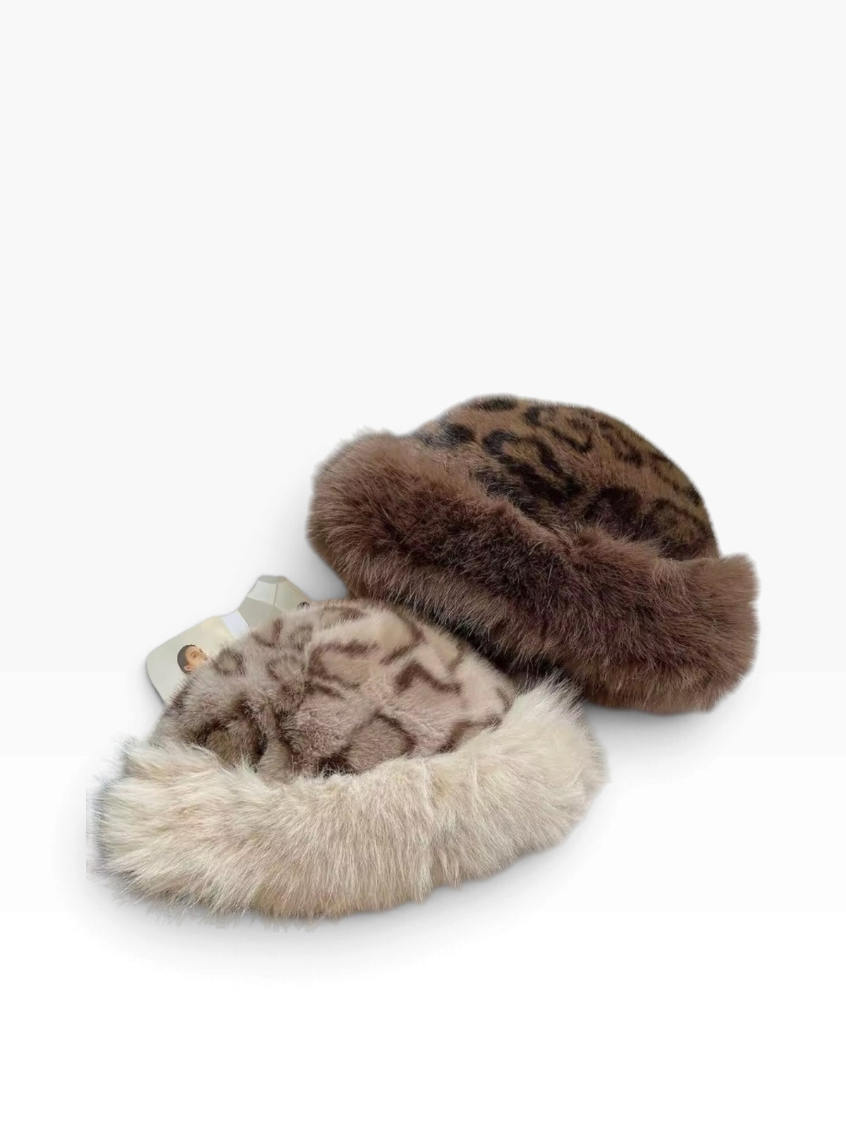 Fur Bucket Hat Light Leopard