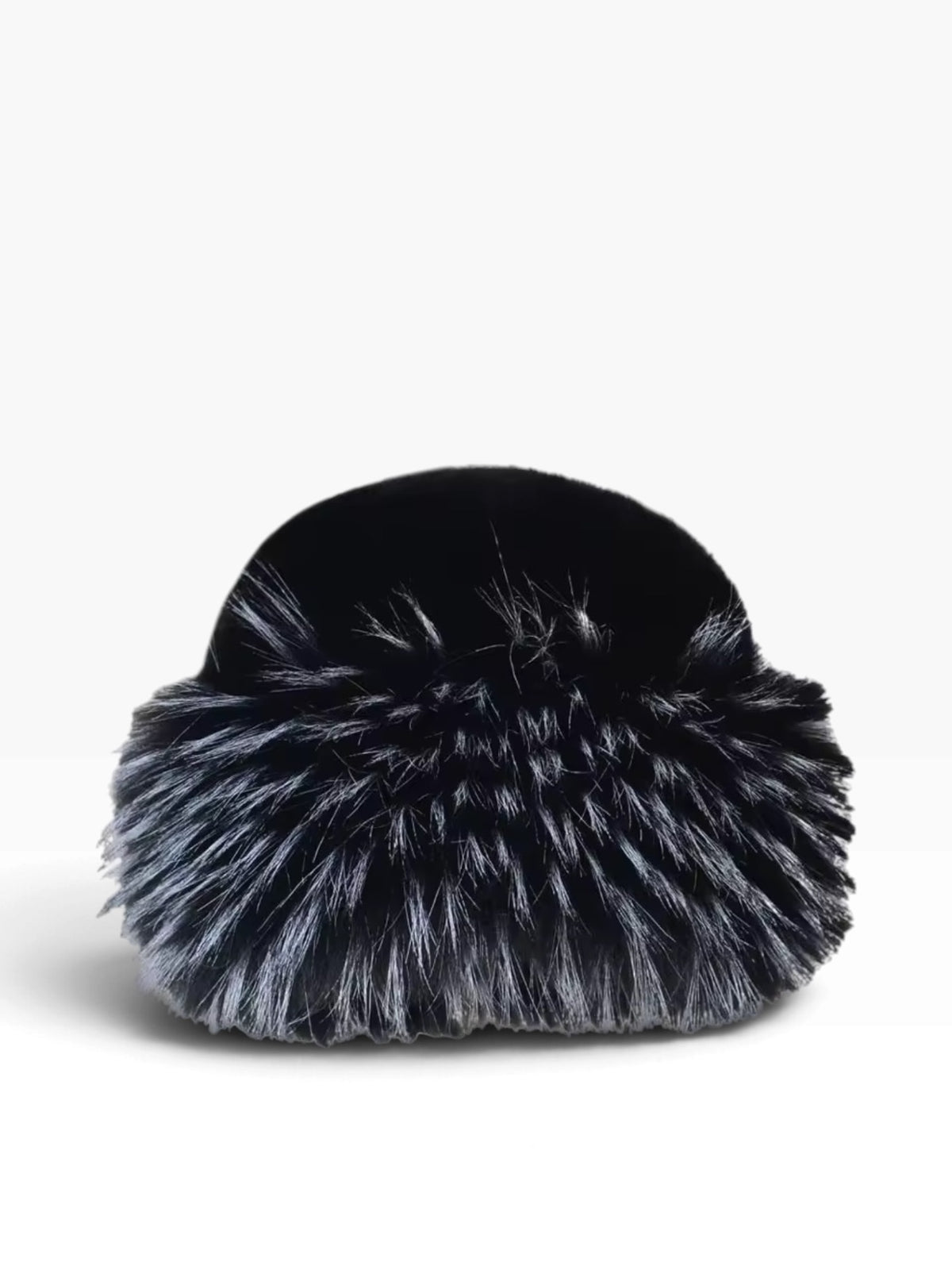 Fur Bucket Hat Black White