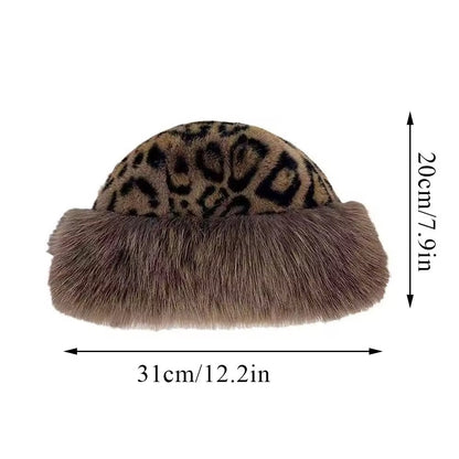 Fur Bucket Hat Dark Leopard